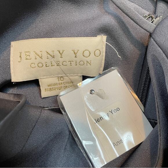 Jenni Yoo Collection Aniston Hydrangea Spaghetti Strap Gown Lined - Picture 8 of 11